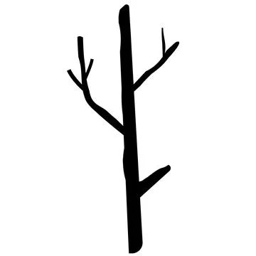 Tree branches icon. Black of a bare tree sign. Naked trees symbol. flat style Stock Illustration