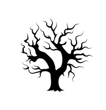 Tree branches silhouette Stock Illustration