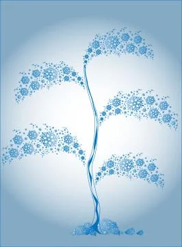 Tree with branches of snowflakes. EPS10 vector illustration Stock Illustration