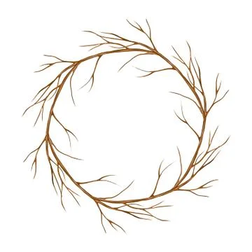 Tree branches wreath. Stock Illustration