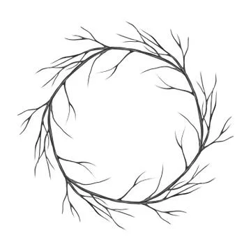 Tree branches wreath. Stock Illustration