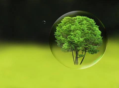 Tree in a bubble Stock Illustration