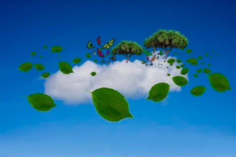 Tree with butterflies Stock Illustration
