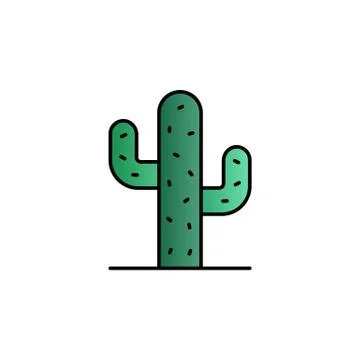 Tree, cactus color gradient vector icon Stock Illustration