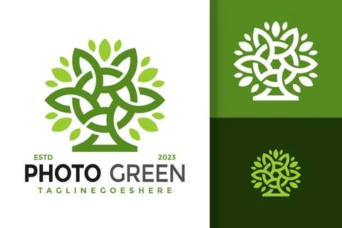 Tree Camera Logo vector icon illustration Illustrazione stock