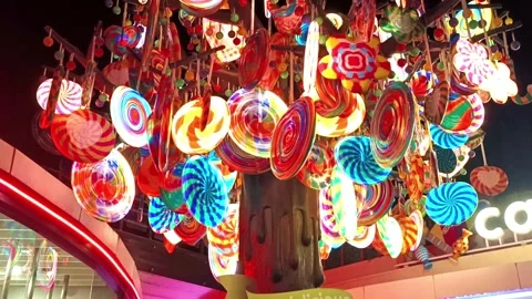 Tree Candy Decoration Kuta Bali Stock Footage 243625611