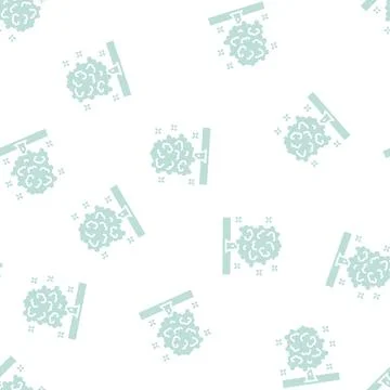 Tree care services glyph seamless pattern Stock Illustration