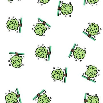 Tree care services vector seamless pattern Stock Illustration