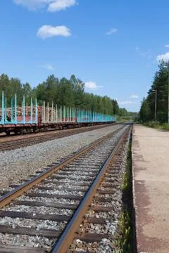 Tree cargo in train Stock Photos