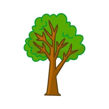 Tree Cartoon Design Graphic Template Vector Illustration