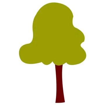 Tree in cartoon flat style isolated on white background. Vector illustration  Stock Illustration