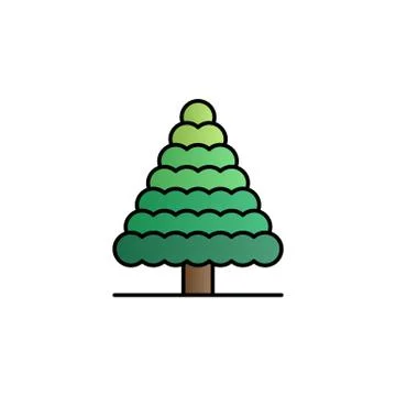 Tree, cedar color gradient vector icon Illustrazione stock