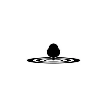 Tree in center of field icon. Element of parks and landscape icon. One of the Ilustración de archivo