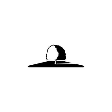 Tree in center of field icon. Element of parks and landscape icon. One of the Stock Illustration