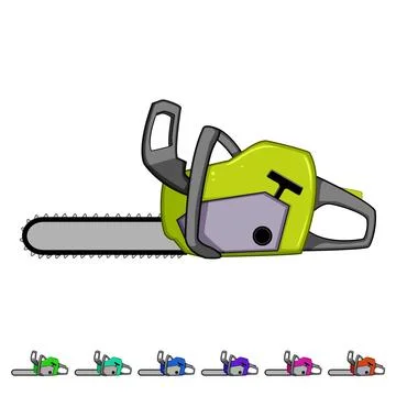 Tree chainsaw cartoon vector graphic Stock Illustration