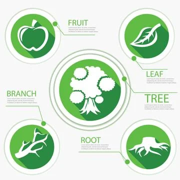 Tree Chart Go Green Flat Design, Vector Illustration Stock Illustration