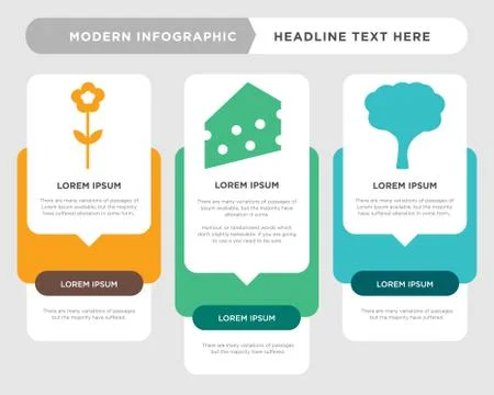 Tree, cheese, flower infographic Stock Illustration