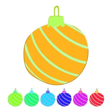 Tree christmas ball vector cartoon graphic 스톡 일러스트