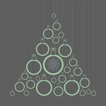 Tree of Christmas balls Stock Illustration