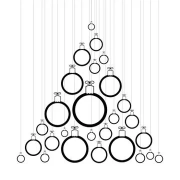 Tree of Christmas balls Stock Illustration