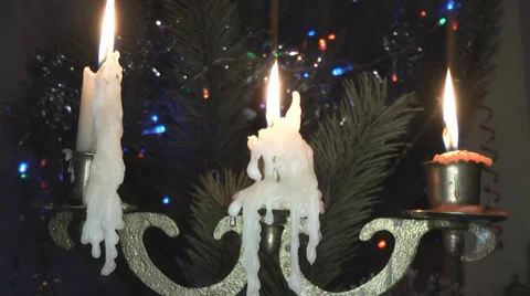 Tree Christmas Candles Stock Footage 35312190