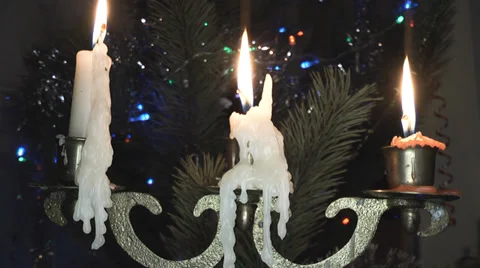 Tree Christmas Candles Stock Footage 35312270
