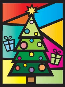 Tree christmas card Stock Illustration