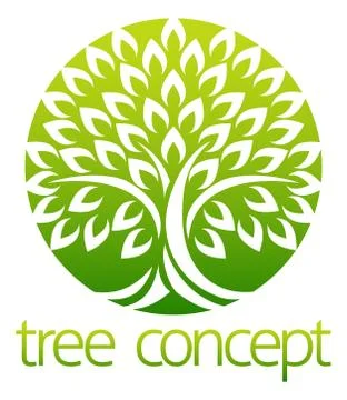 Tree Circle Icon Concept 스톡 일러스트