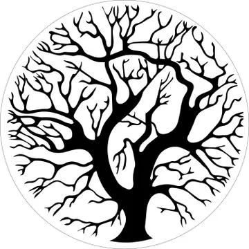 Tree in a circle Stock Illustration