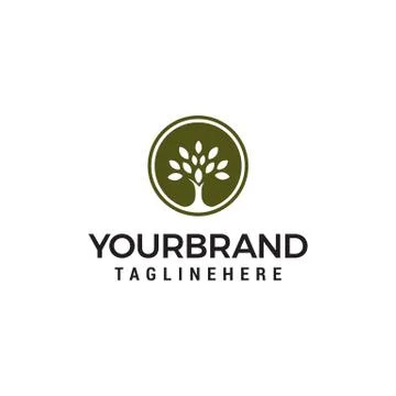 Tree circle Logo abstract design vector template . Eco Green Organic Design T Stock Illustration