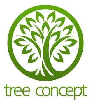 Tree Circular Concept Icon Design Stock Illustration