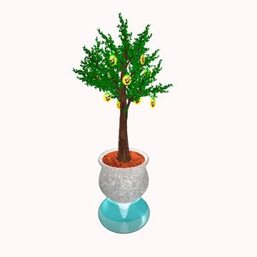 Tree with coins Stock Illustration