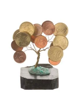 Tree with coins Foto stock