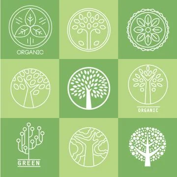 Tree. Collection of Design Elements Stock Illustration