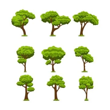 Tree collection Stock Illustration