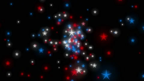 Tree color shining star particles in motion on black background Stock Footage 135246663