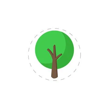 Tree colored flat icon for mobile concept and web apps design. Stock Illustration
