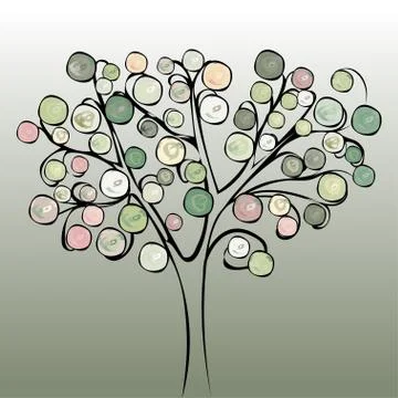 Tree colorful abstract background Illustrazione stock