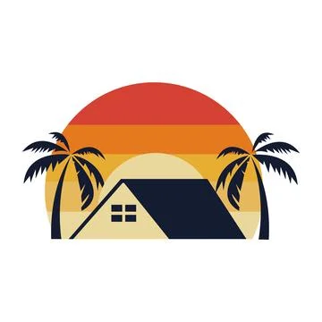 Tree combination housing vector logo design Stock Illustration