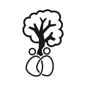 Tree Commitment Teamwork Together Black Logo Stock Illustration