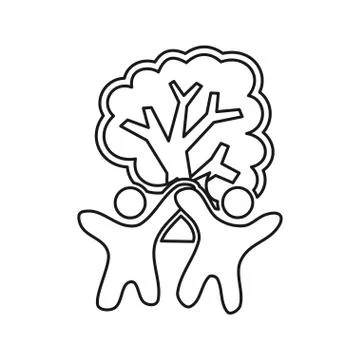 Tree Commitment Teamwork Together Outline Logo Stock Illustration
