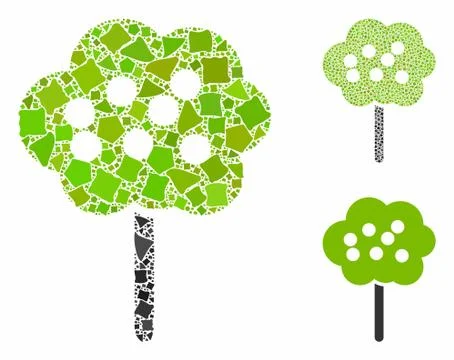 Tree Composition Icon of Tuberous Elements Illustrazione stock