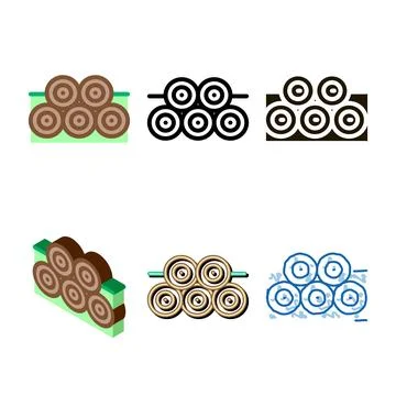 Tree concepts trunk pile icon vector outline Stock Illustration