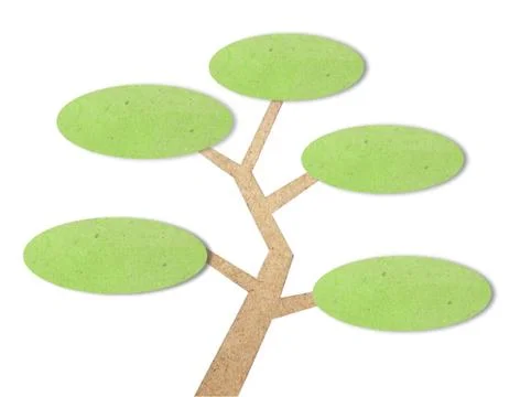 Tree created by recycled paper craft stick Stock Illustration