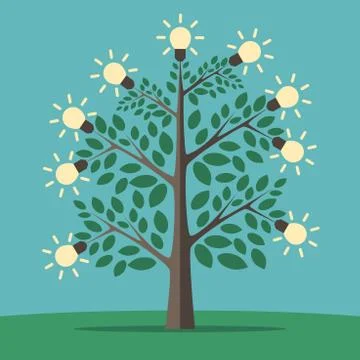Tree of creative ideas Stock Illustration