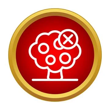 Tree with cross mark fruit icon Stock Illustration