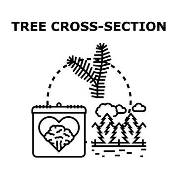 Tree cross section concept vector illustration ecology Stock Illustration