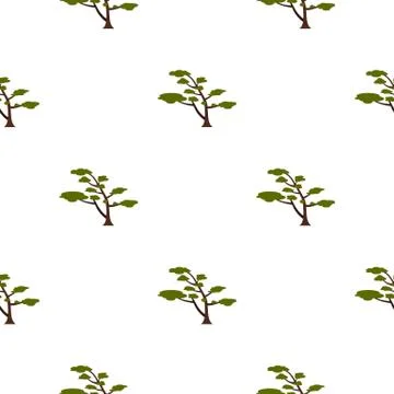 Tree with crown pattern flat Stock Illustration