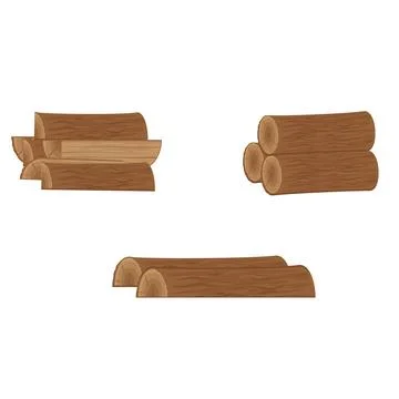 A tree in a cut, color isolated vector illustration in the cartoon style Stock Illustration