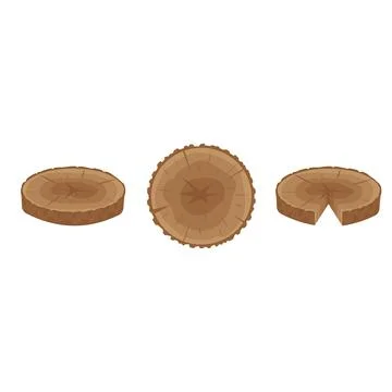 A tree in a cut, color isolated vector illustration in the cartoon style Stock Illustration